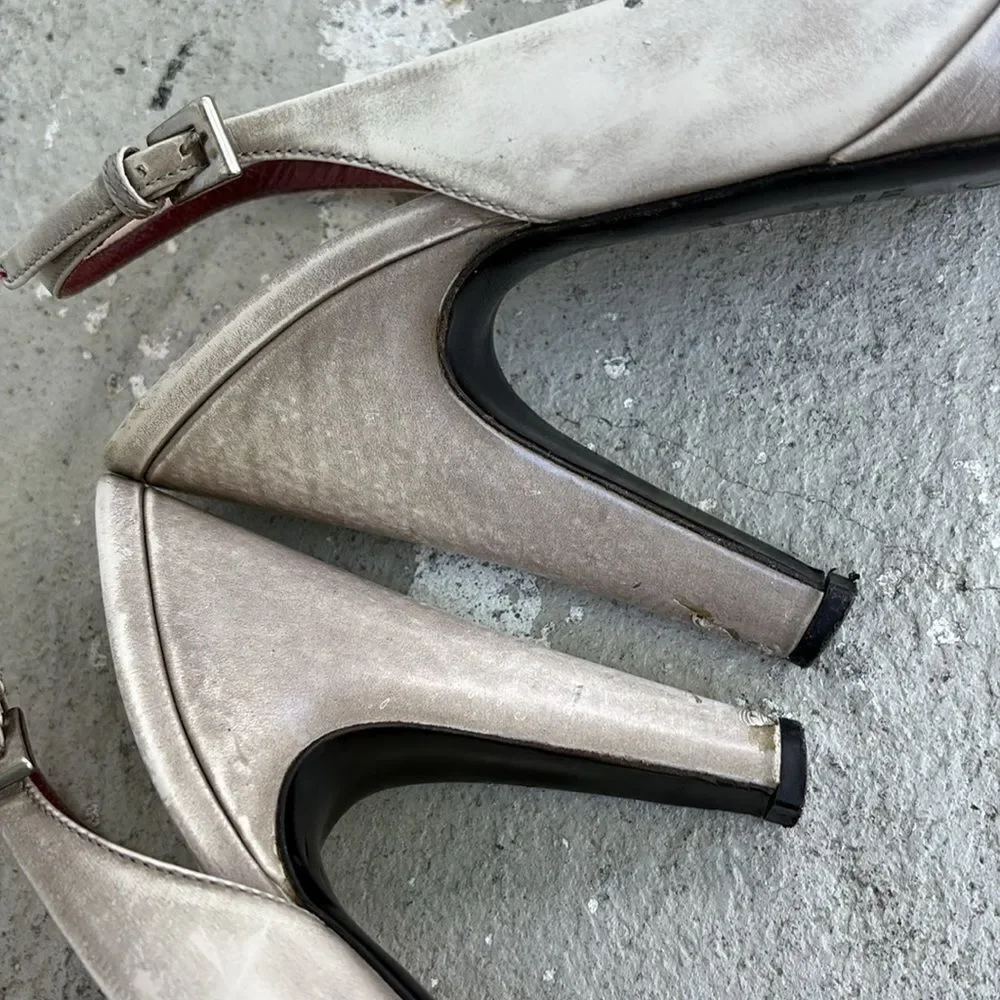 Prada Patent leather platform slingbacks